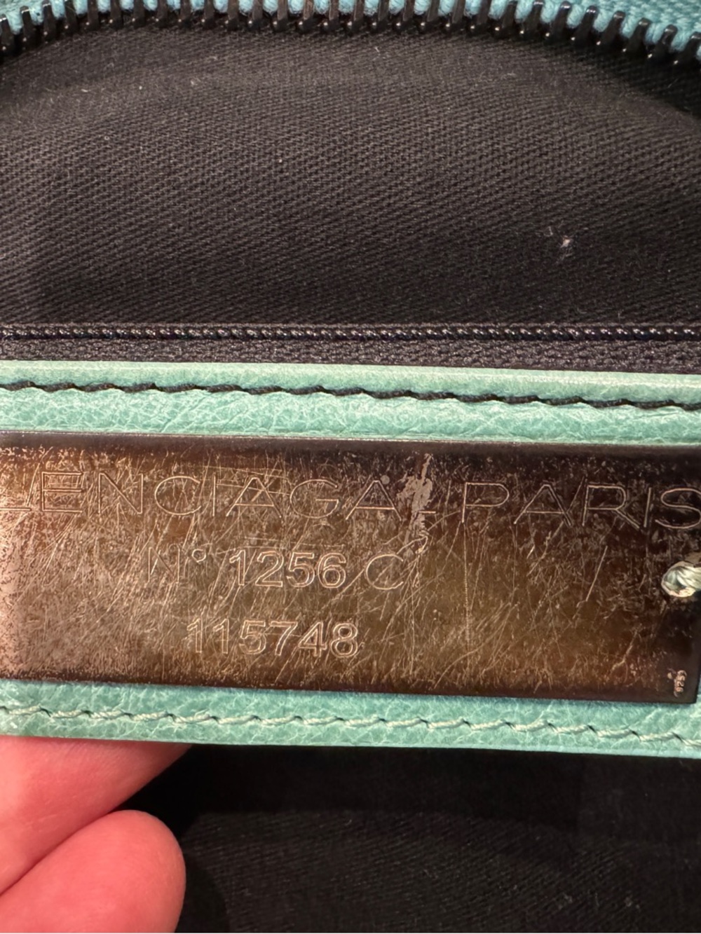 Vintage Balenciaga City bag in turquoise teal/green. - Picture 4 of 5